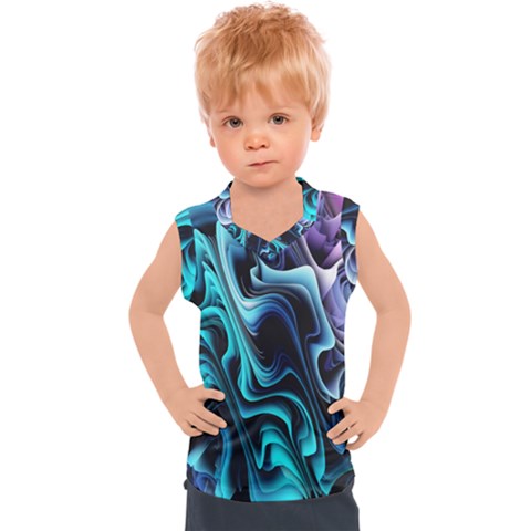 Nature Water Wave Architecture Kids  Sport Tank Top by Salmanaz77
