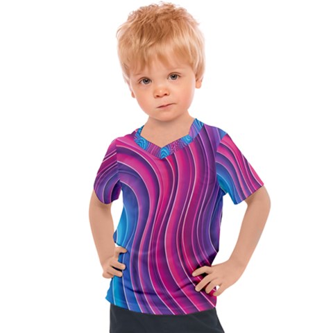 Spiral Swirl Pattern Light Circle Kids  Sports T-shirt by Ndabl3x