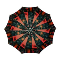 Tech Technology Pattern Automatic Folding Umbrella With Case (large) by Salmanaz77