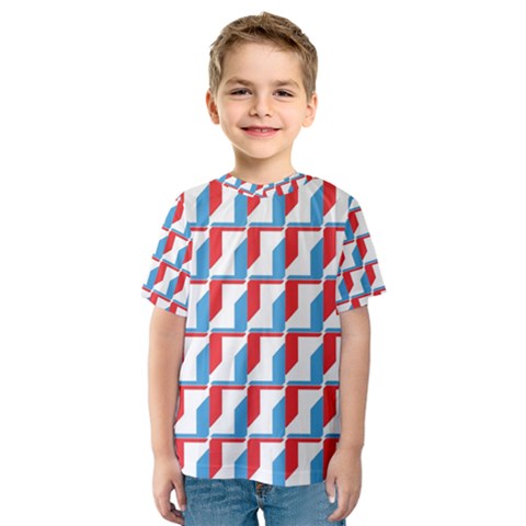 Fabric Geometric Pattern Background Kids  Sport Mesh T-shirt by Salmanaz77