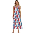 Fabric Geometric Pattern Background V-Neck Sleeveless Loose Fit Overalls View1