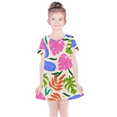 Tropical Sheets Summer Beach Kids  Simple Cotton Dress by Paksenen