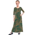 Seamless Pattern Pattern Leaves Kids  Quarter Sleeve Maxi Dress View1