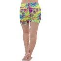 Fractal Spiral Abstract Background Vortex Yellow Lightweight Velour Yoga Shorts View4