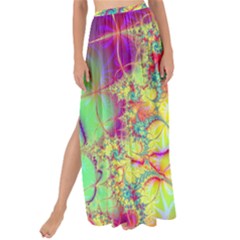 Fractal Spiral Abstract Background Vortex Yellow Maxi Chiffon Tie-up Sarong by Ket1n9