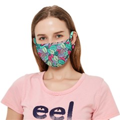 Pattern Leaves Background Nature Crease Cloth Face Mask (adult) by Proyonanggan