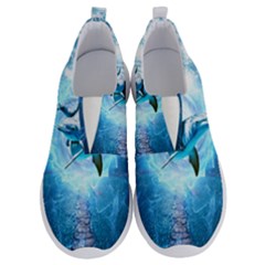 Dolphin Blue Sea Fantasy No Lace Lightweight Shoes by Maspions