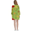Art Fruits Pattern Open Front 3/4 Sleeve Batwing Chiffon Cardigan Kimono View4