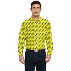 Fern Pattern 2 Yellow Men s Long Sleeve Shirt by snowwhitegirl