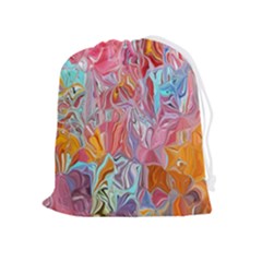 Marbling Art Drawstring Pouch (xl) by kaleidomarblingart