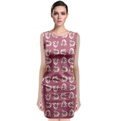 Whimsy Chickens Pattern Sleeveless Velvet Midi Dress by dflcprintsclothing