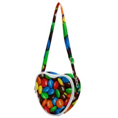 Colorful Candy Background, Close-up Heart Shoulder Bag by kyorashop23