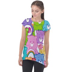 The Care Bears, Care Bears, Cartoon Cap Sleeve High Low Top by kyorashop23