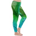 3d Leaves Texture Sheet Blue Green Classic Winter Leggings View3