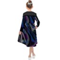 Multicolored abstract dynamic shapes print Kids  Midi Sailor Dress View2