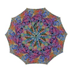 Marbling Blend  Automatic Folding Umbrella With Case (large) by kaleidomarblingart