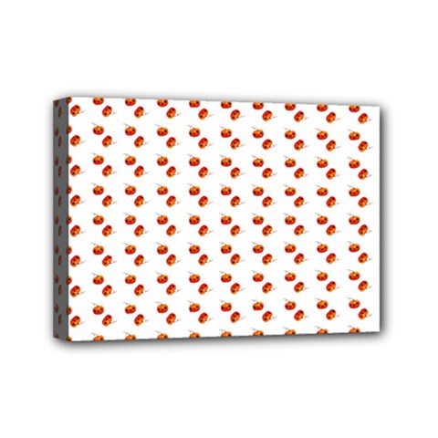 Kawaii Pumpkin Patt White Mini Canvas 7  X 5  (stretched) by snowwhitegirl