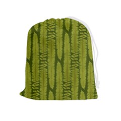 Fern Texture Nature Leaves Drawstring Pouch (xl) by Posterlux