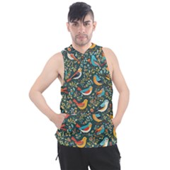 Birds Pattern Flowers Whimsical Men s Sleeveless Hoodie by Salmanaz77