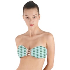 Aloe Plants Pattern Scrapbook Twist Bandeau Bikini Top by anzea