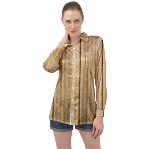 Brown Cardboard Texture Macro, Cardboard, Cardboard Long Sleeve Satin Shirt by kyorashop23