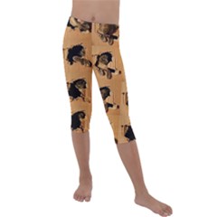 Carton, Brown Kids  Lightweight Velour Capri Leggings  by kyorashop23