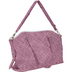 Pink Fabric Texture, Knitted Pink Texture, Canvas Crossbody Bag by kyorashop23
