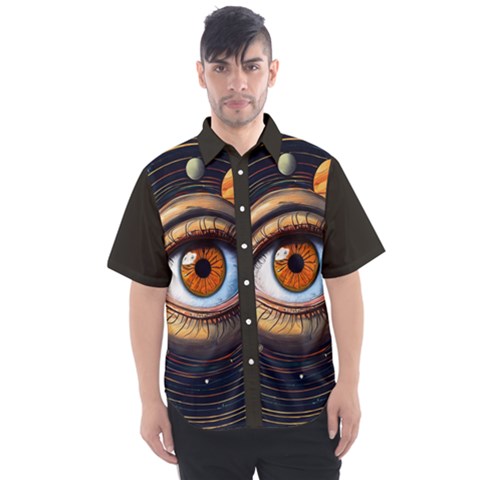 Eye Of The Universe (ai) Men s Short Sleeve Shirt by dflcprintsclothing
