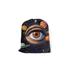 Eye Of The Universe (ai) Drawstring Pouch (small) by dflcprintsclothing