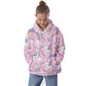 Beautiful Cute Animals Pattern Pink Kids  Oversized Hoodie View1