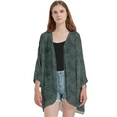 Hide And Seek Champ Open Front 3/4 Sleeve Batwing Chiffon Cardigan Kimono by GeekLover