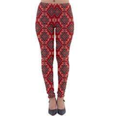 Illustrations Ajrak Abstract Design Pattern Lightweight Velour Leggings by Apenda
