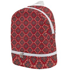 Illustrations Ajrak Abstract Design Pattern Zip Bottom Backpack by Apenda