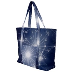 Network Technology Connection Zip Up Canvas Bag by anzea