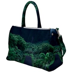 Jungle Road Hawaii Asphalt Mountains Green Duffel Travel Bag by Bedest