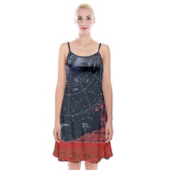 Astrology Surreal Surrealism Trippy Visual Art Spaghetti Strap Velvet Dress by Bedest