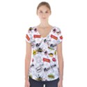 Pattern Seamless Texture Cartoon Short Sleeve Front Detail Top View1