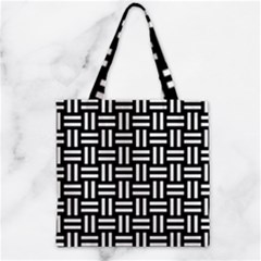 Frets Mosaic Pattern Geometric Zipper Grocery Tote Bag by Bedest