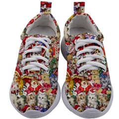 Pattern Kitten Christmas Kids Athletic Shoes by Bedest