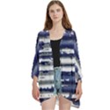Metallic Rhythm Print Open Front 3/4 Sleeve Batwing Chiffon Cardigan Kimono View1