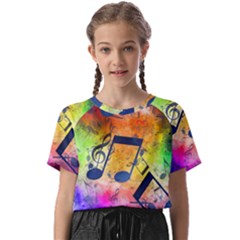 Music Texture, Grunge Music Background Kids  Basic T-shirt by kyorashop23