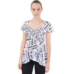 Embrace The Magic Inspirational Phrase Pattern Lace Front Dolly Top by dflcprintsclothing