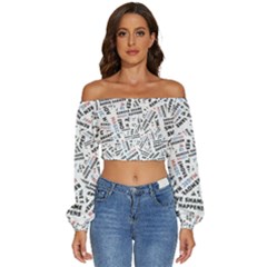 Embrace The Magic Inspirational Phrase Pattern Long Sleeve Crinkled Weave Crop Top by dflcprintsclothing