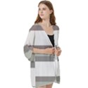 Minimal Mixed Abstract Lines Print Copia Open Front 3/4 Sleeve Batwing Chiffon Cardigan Kimono View3