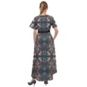 Ornate baroque floral pattern print Front Wrap High Low Dress View2