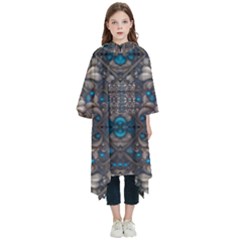 Ornate Baroque Floral Pattern Print Kids  Hooded Rain Ponchos by dflcprintsclothing