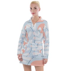 Pattern Plants Leaves Nature Women s Long Sleeve Casual Dress by Bedest