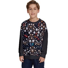 Pearls And Stones Kids  Crewneck Sweatshirt by dedoma