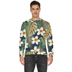Seamless Pattern With Tropical Strelitzia Flowers Leaves Exotic Background Men s Fleece Sweatshirt by Ket1n9
