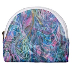 Saturday Straight Blue  Horseshoe Style Canvas Pouch by kaleidomarblingart